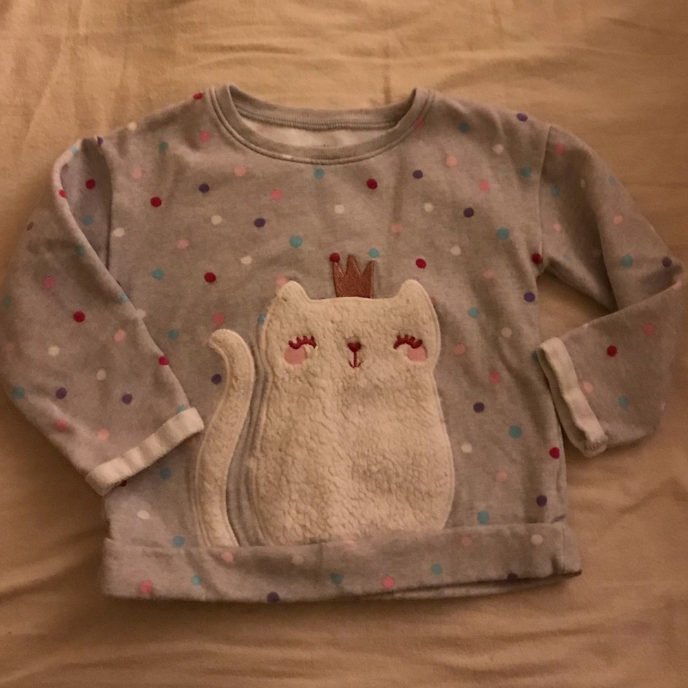 Cute fuzzy cat sweatshirt